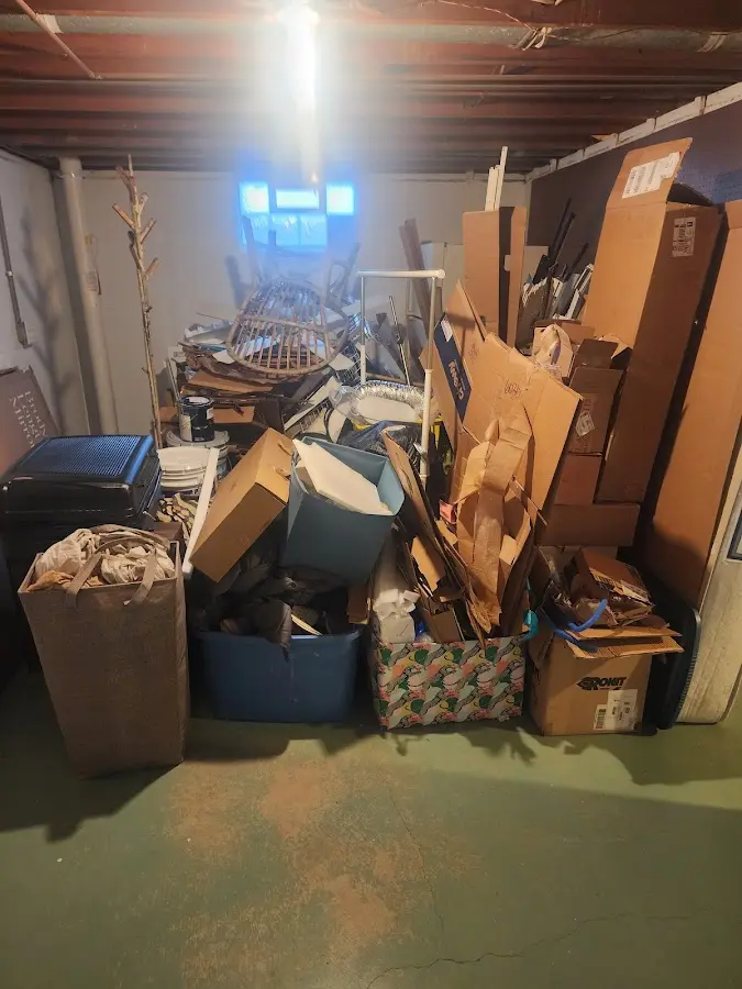 Roll-off dumpster container at job site for 20 Yard Dumpster Rental in Brunswick